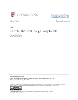 Detente: The Great Foreign Policy Debate