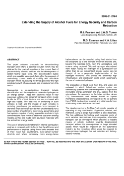 Extending the Supply of Alcohol Fuels for Energy