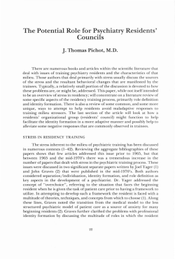 The Potential Role of Psychiatry Residents` Councils