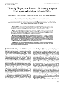 Disability Fingerprints: Patterns of Disability in Spinal Cord Injury
