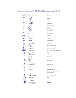 Common Symbols for Marking Manuscripts and Proofs
