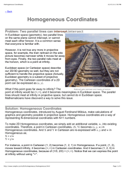 Homogeneous Coordinates - AG CGVR Uni