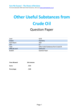 Other Useful Substances from Crude Oil