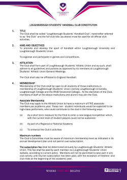 LOUGHBOROUGH STUDENTS` HANDBALL CLUB CONSTITUTION