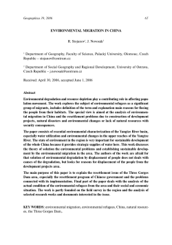 ENVIRONMENTAL MIGRATION IN CHINA