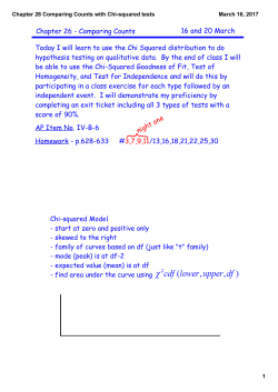 Chapter 26 Comparing Counts with Chi-squared tests