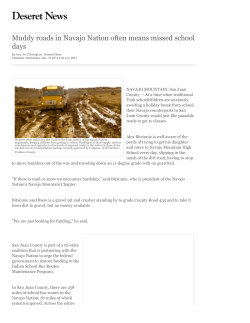 Muddy roads in Navajo Nation often means missed school days