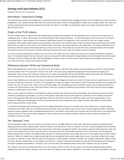 Savings and Loan Industry (U.S.) | Economic History Services