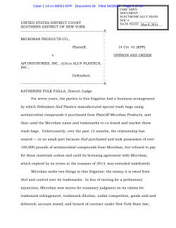 Microban Products Company v. API Industries, Inc. et