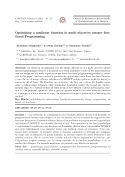 Optimizing a nonlinear function in multi-objective