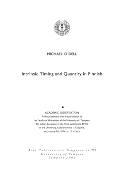 Intrinsic Timing and Quantity in Finnish