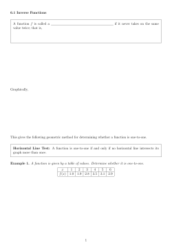 Example 1. A function is given by a