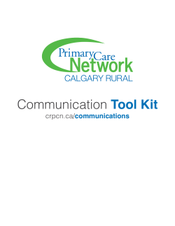 Communication Tool Kit - Calgary Rural Primary Care Network