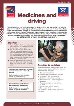 Medicines and driving