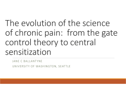 The evolution of the science of chronic pain: from the gate control