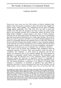 The Gender of Resistance in Communist Poland