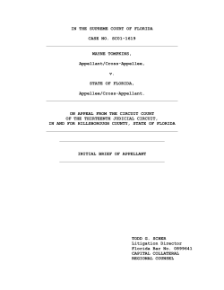 IN THE SUPREME COURT OF FLORIDA CASE NO. SC01