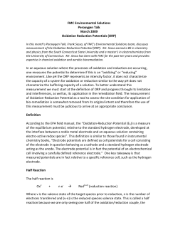 Oxidation Reduction Potentials
