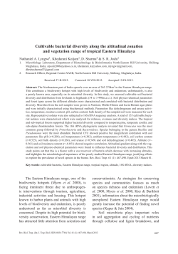Cultivable bacterial diversity along the altitudinal zonation and