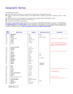 Geographic Names - the United Nations