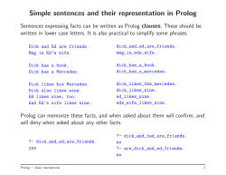 Simple sentences and their representation in Prolog