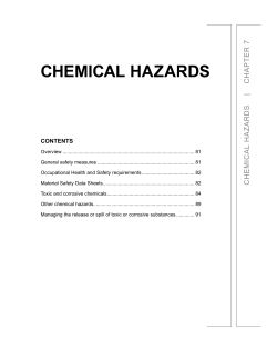 ChEmiCal haZaRDS - WorkSafe Saskatchewan