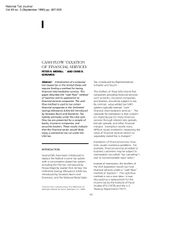 cash-flow taxation of financial services