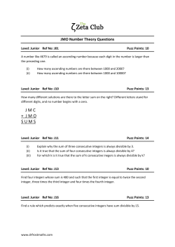 JMO-NumberTheory (Exam Compilation)