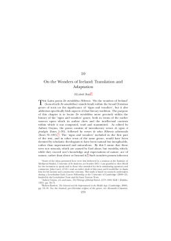 10 On the Wonders of Ireland: Translation and Adaptation