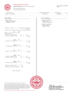 Boston University Transcript