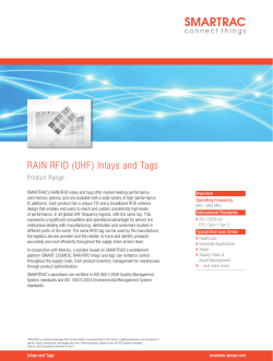 Product Overview UHF Inlays and Tags