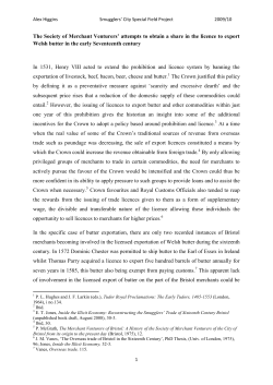 The Society of Merchant Venturers` attempts to obtain a share in the