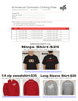 All American Gymnastics Clothing Order