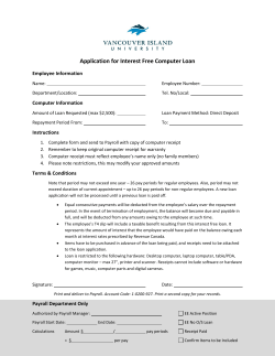 Application for Interest Free Computer Loan