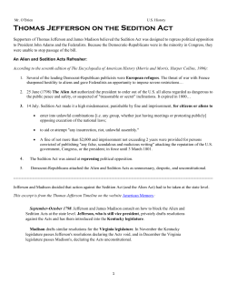 Thomas Jefferson on the Sedition Act