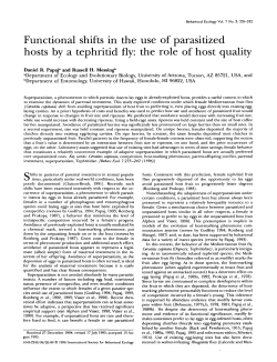 Functional shifts in the use of parasitized hosts by a tephritid fly: the