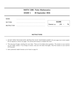 Exam 1 Review  - The Learning Center