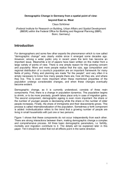 Demographic Change in Germany from a spatial point of view