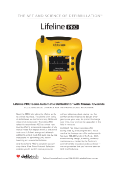 Lifeline Pro AED Specification Sheet