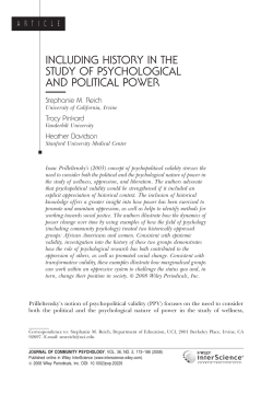 Including history in the study of psychological and
