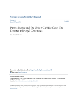 Parens Patriae and the Union Carbide Case: The Disaster at Bhopal