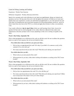 Weekly Tutor Sessions - University of Puget Sound