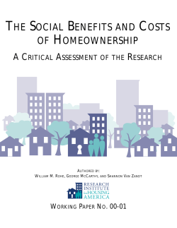 THE SOCIAL BENEFITS AND COSTS OF HOMEOWNERSHIP