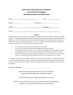 NEA Rep Assembly Grants~Local and Cluster Delegates