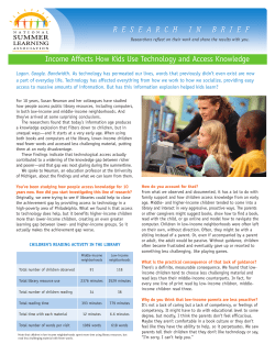 Income Affects How Kids Use Technology and Access Knowledge