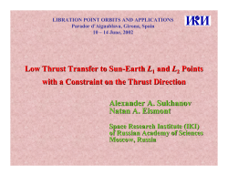 Low Thrust Transfer to Sun-Earth L and L Points with a Constraint on