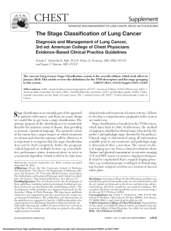 The Stage Classification of Lung Cancer