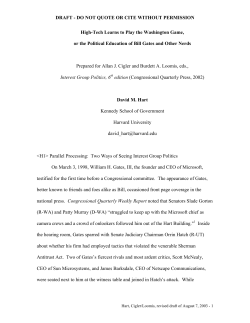 High-Tech Learns to Play the Washington Game, or the Political