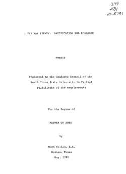 THE JAY TREATY: RATIFICATION AND