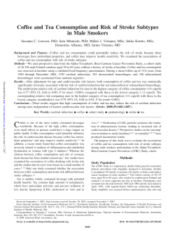 Coffee and Tea Consumption and Risk of Stroke Subtypes in Male